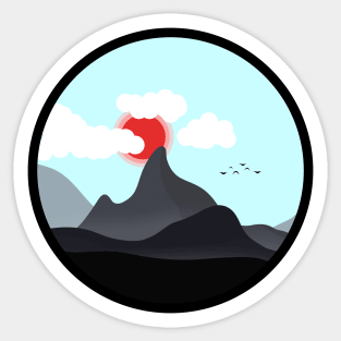 Minimalist Landscape - Mountains Sticker